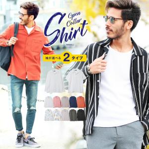 シャツ メンズ トップス オープンカラー 開襟シャツ