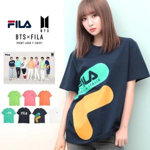BTS 防弾少年団 FILA フィラ コラボTシャツ メンズ トップス カットソー 半袖Tシャツ ロゴプリントTシャツ ユニセックス レディース 夏 夏服