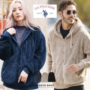 US.POLO ASSN. ユーエスポロアッスン ボアパーカー メンズ トップス ジップアップパーカー フーディー ブランド別注 オーバーサイズ ゆったり 冬 冬服 送料無料