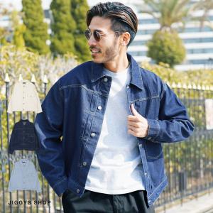 デニムジャケット Gジャン メンズ アウター 10oz ジージャン ワイドシルエット コットン 綿100％ 春 春服