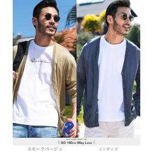 サマーカーディガン メンズ トップス 薄手 透...の詳細画像5