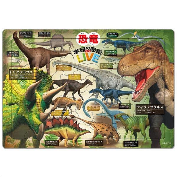 子供用パズル 60ピース 恐竜図鑑（学研の図鑑LIVE）    TEN-MC60-758