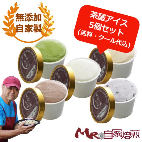 自家製アイスクリーム お試し5個セット 120mlカップ 簡易包装 ご自宅向き 送料・クール代込