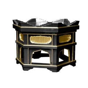 寺院仏具】黒塗り 大型六角仏像台 幅48センチ 木魚台などにも 寺院仏具】黒塗り 大型六角仏像台 幅48センチ 木魚台などにも