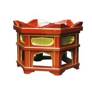 寺院仏具】朱塗り 大型六角仏像台 幅48センチ 三方仕上げ 木魚台 寺院仏具】朱塗り 大型六角仏像台 幅48センチ 三方仕上げ 木魚台