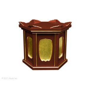 寺院仏具】潤み塗り 大型六角仏像台 幅48センチ 三方仕上げ 木魚 寺院仏具】潤み塗り 大型六角仏像台 幅48センチ 三方仕上げ 木魚