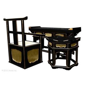 寺院仏具】黒塗り 慈光型 天反り背高経机(経机)セット 椅子式 寺院仏具】黒塗り 慈光型 天反り背高経机(経机)セット 椅子式