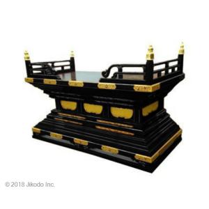 【寺院仏具】黒塗り　大型須弥壇　 幅150センチ　安心の国産寺院仏具　自社工場にて製作　木製高級寺院仏具通販(受注生産品)(商品番号10197k)