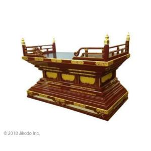 【寺院仏具】朱塗り　大型須弥壇　 幅150センチ　安心の国産寺院仏具　自社工場にて製作　木製高級寺院仏具通販(受注生産品)(商品番号10197s)