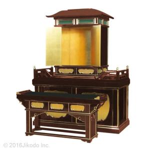 【受注生産品販売】潤み塗り 大型春日厨子・須弥壇・前机の３点セット　安心の国産品　自社工場にて制作　木製高級寺院仏具通販 (商品番号10203u)