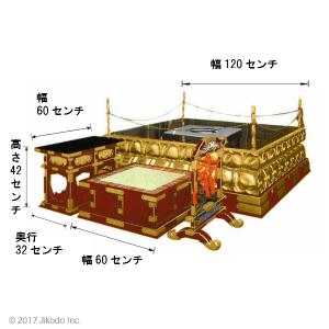 【寺院仏具】朱塗り 4尺 伝流型大壇 ケイ台タ...の詳細画像3
