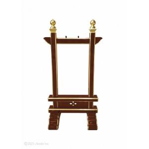 寺院仏具］ 中口火立(獅子付) 上磨 1尺3寸 【ローソク立】 : 仏壇