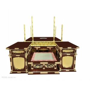 【寺院仏具】潤み塗り　4尺　幸心流型護摩壇　脇机2台タイプ　安心の国産寺院仏具　自社工場にて製作　木製高級寺院仏具通販(受注生産品)(商品番号10294u)
