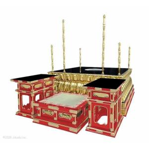 【寺院仏具】朱塗り 4尺 伝流型護摩壇 脇机2...の詳細画像1