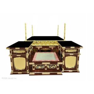 【寺院仏具】潤み塗り　4尺　幸心流型大壇　脇机2台タイプ　安心の国産寺院仏具　自社工場にて製作　木製高級寺院仏具通販(受注生産品)(商品番号10296u)