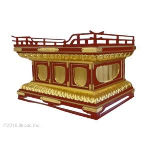 【寺院仏具】朱塗り　幅150センチの和様蓮華彫り・金具付き　須弥壇　安心の国産品　自社工場にて製作　木製高級寺院仏具通販(受注生産品)(商品番号11002s)