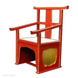 仏壇屋 滝田商店 新型略式曲録 朱塗り（寺院用椅子）（寺院用仏具