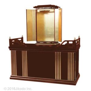 【寺院仏具】潤み塗り　新型須弥壇と大型厨子セット 厨子台幅180センチ 安心の自社工場製作品　国産高級木製寺院仏具(受注生産品)(商品番号11178u)