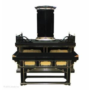 【寺院仏具】黒塗り 須弥壇と厨子と前机セット ...の詳細画像1