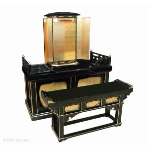 【寺院仏具】黒塗り 須弥壇と厨子と前机セット ...の詳細画像4