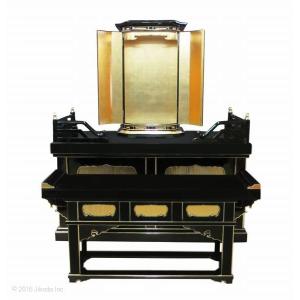 【寺院仏具】黒塗り 須弥壇と厨子と前机セット ...の詳細画像5