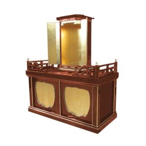 【寺院仏具】潤み塗り 隅切厨子とニ間須弥壇セット 幅約180センチ 国内自社工場製作 木製高級寺院仏具通販(受注生産品)(商品番号11248u)