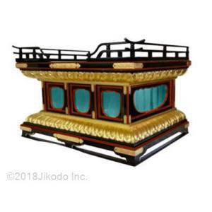 【寺院仏具】黒塗り面朱 幅150cmの和様蓮華彫り・金具付 須弥壇 　国内自社工場にて製作　木製高級寺院仏具(受注生産品)(商品番号61096km)