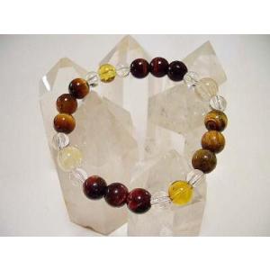 ★天然石★ルチルクォーツ2P+シトリン(黄水晶)＋2色虎目石★金運アップ★ブレスレット☆　　【RCP】