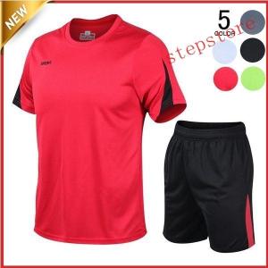 スポーツウエア夏用メンズ上下セット吸汗速乾半袖Tシャツジムトレーニングウェアランニングウェアマラソン｜jikuya-store