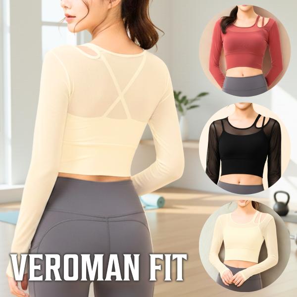 ヨガウェア トップス 長袖 カップ付き ショート丈 ピラティス ヨガ ジム ppi-lse040 V...