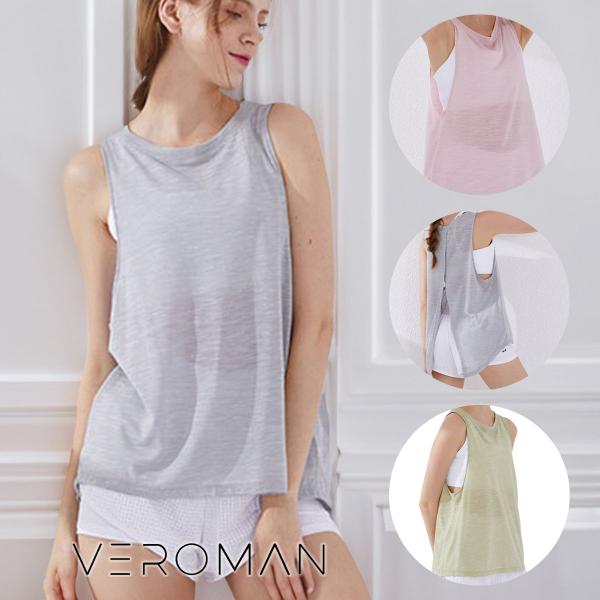 ヨガ トップス レディース 長め ノースリーブ シャツ おしゃれ フィットネス ppi-nsc3 V...