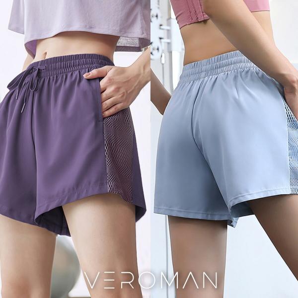 スポーツ ショートパンツ レディース ポケット インナー付き メッシュ ランニング ウェア ppi-...