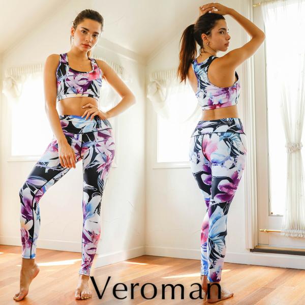 ヨガウェア レディース 上下 別売り おしゃれ 花柄 レディース レギンス ヨガブラ フィットネス ...