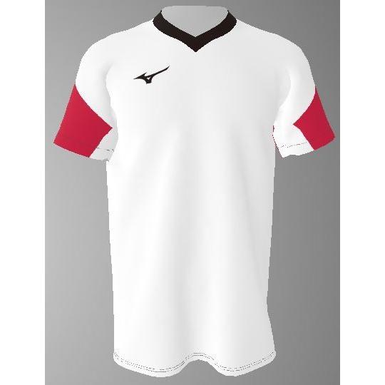 ミズノカスタムオーダー受注生産 ゲームシャツ半袖Ｖ衿（ユニセックス）バレーボールウエア　テクノスーパ...