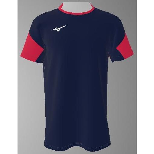 ミズノカスタムオーダー受注生産 ゲームシャツ半袖スタンド衿（ユニセックス）バレーボールウエア　テクノ...