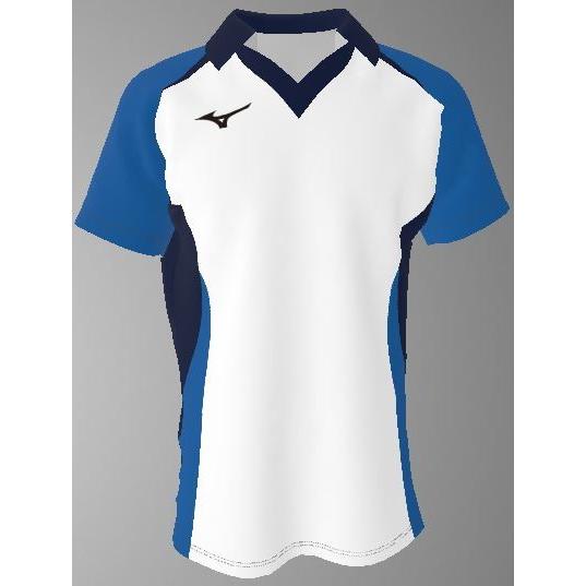 ミズノカスタムオーダー受注生産 ゲームシャツ半袖V首衿付き（ユニセックス）バレーボールウエア　テクノ...