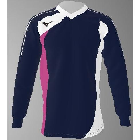 ミズノカスタムオーダー受注生産 ゲームシャツ長袖Ｖ衿（ユニセックス）バレーボールウエア　テクノスーパ...