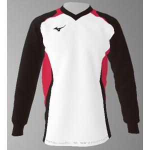 ミズノカスタムオーダー受注生産 ゲームシャツ長袖Ｖ衿（ユニセックス）バレーボールウエア　テクノスーパ...