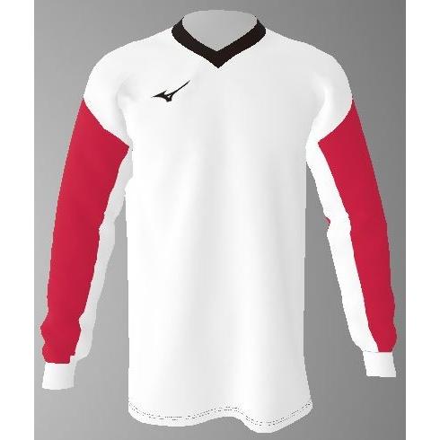 ミズノカスタムオーダー受注生産 ゲームシャツ長袖Ｖ衿（ユニセックス）バレーボールウエア　テクノスーパ...