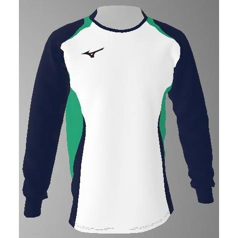 ミズノカスタムオーダー受注生産 ゲームシャツ長袖スタンド衿（ユニセックス）バレーボールウエア　テクノ...