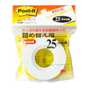 【まとめ買い】スリーエム　ポストイット　カバーアップテープ　詰め替え用(お徳用)　25.4mm×17.7m　6巻/12巻/24巻　658R｜jimu-zo