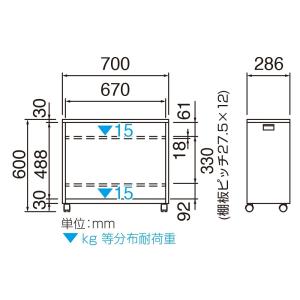 ナカバヤシ デスクターナ 幅700mm ブラッ...の詳細画像3