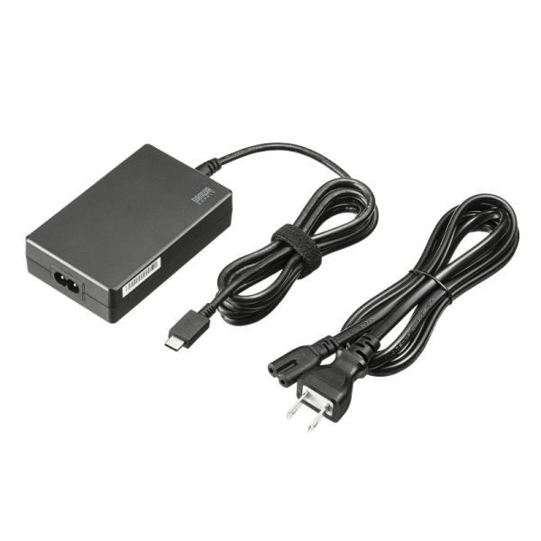 サンワサプライ　USB PD対応AC充電器(PD100W・Type-Cケーブル一体型)　ACA-PD...