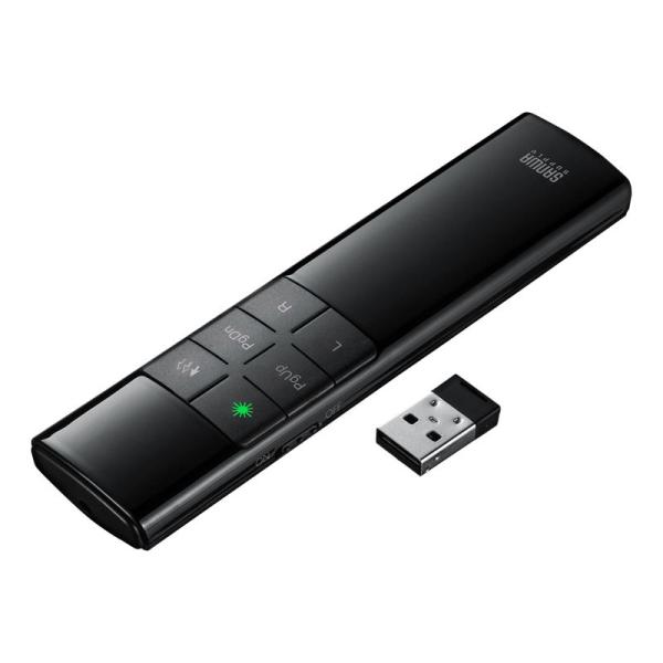 サンワサプライ　2WAYプレゼンター(グリーンレーザー・マウス操作対応・タイマー機能付き)　MA-W...