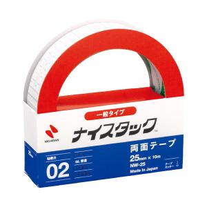 【まとめ買い】ニチバン　両面テープ　ナイスタック　一般タイプ　大巻　25mm×10m　10個/30個/100個　NW-25｜事務蔵
