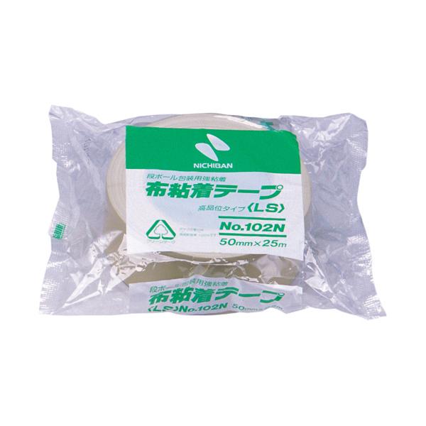 【まとめ買い】ニチバン　布粘着テープ　No.102N(重量物封かん用)　50mm×25m　黄土　10...