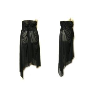 Jean Paul Gaultier Femme ジャンポールゴルチエ フェム コルセットシースルー アシンメトリースカート ワンピース Katybakery Com