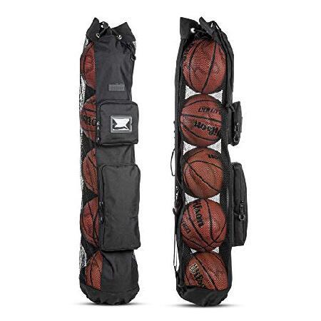 Fitdom 高耐久 XL バスケットボール メッシュ 装備 ボールバッグ 調節可能なショルダースト...