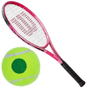 Wilson Burn Pink 23 Inch Junior Tennis Racquet Bundled with 3 Green Dot Training Tennis Balls｜jinbado