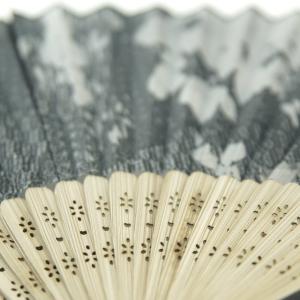 扇子 H柄 黒小紋 くろこもん 模様 せんす ...の詳細画像5